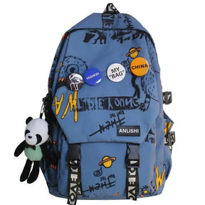 Mochila Escolar Arte Grafite Anlishi + Ursinho de Brinde5