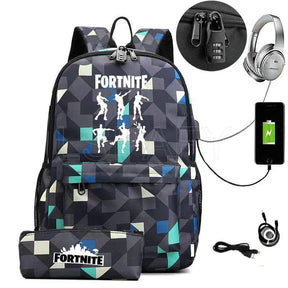 Mochila Infantil Senha Fortnite Dancinhas + Estojo de BRINDE - Aquarela 2